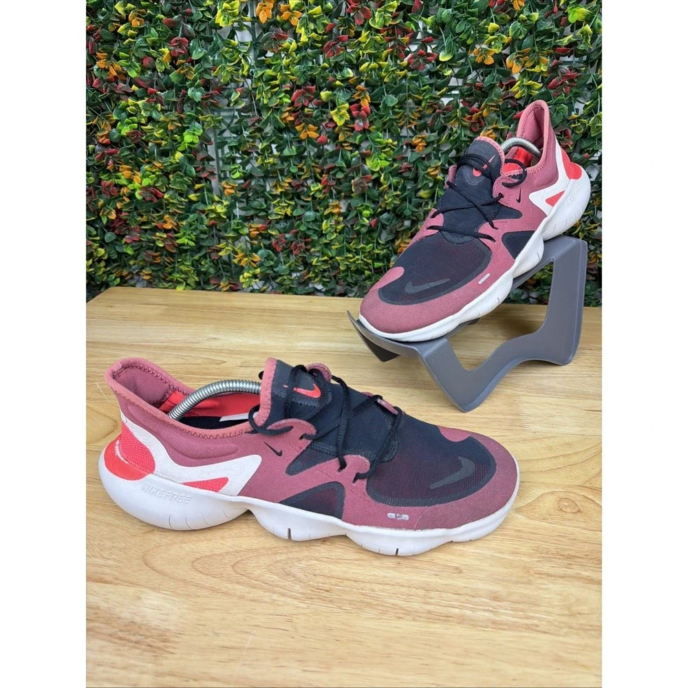 Nike Free RN 5.0 AQ1289-600 Running Shoes White Red Shoes Sneakers Men's 11 GUC